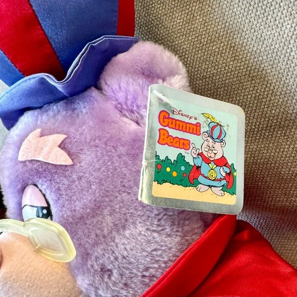DISNEY GUMMI BEARS Zummi Plush 1985 Vintage Toy With Tags Medallion Collectible - Picture 6 of 10